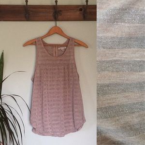 American Eagle metallic zipper back tank top